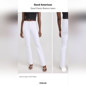 Good American Good Bootcut White Denim Jeans Size 2/26